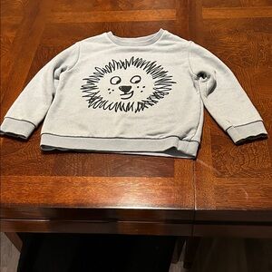 Zara Light Gray Kids Sweatshirt with Lion Design